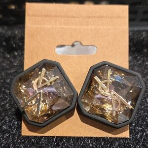 Design Inspired Hexagon Crystal Earrings